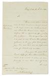 NELSON, HORATIO. Letter Signed, Nelson & Bronte, to Rear Admiral [Alexander] Cochrane,